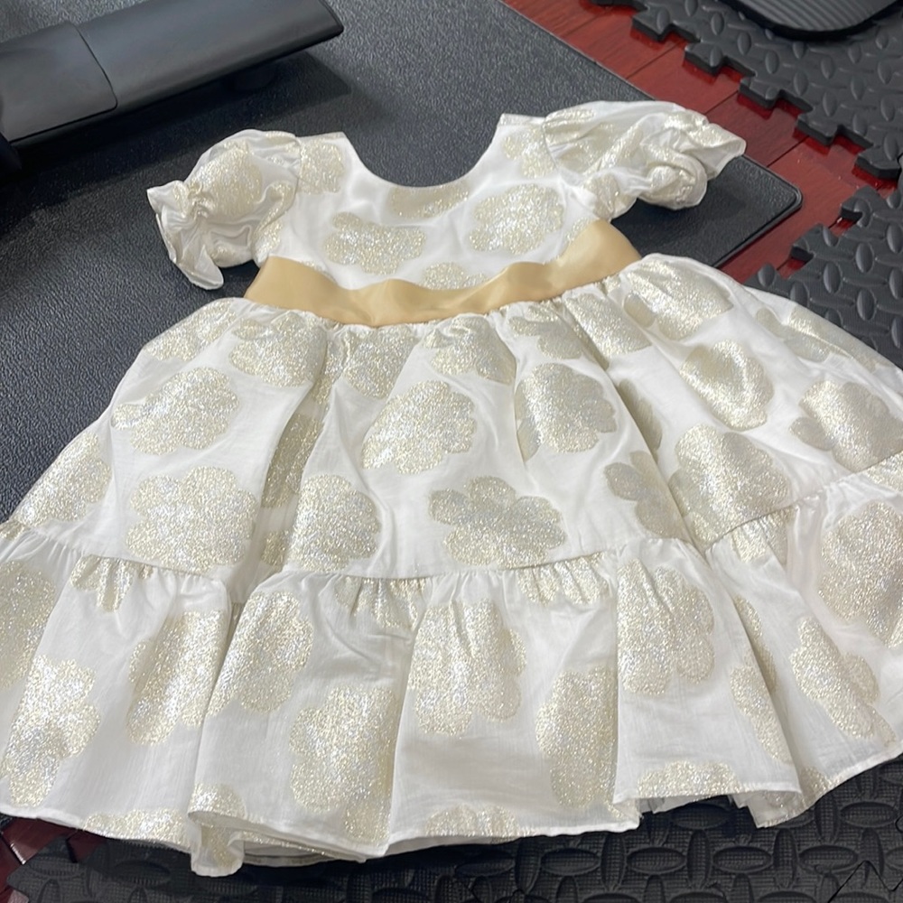 janie and jack dress gold and ivory
